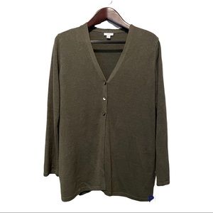 J. Jill three-button cardigan. Sage. Size medium.
